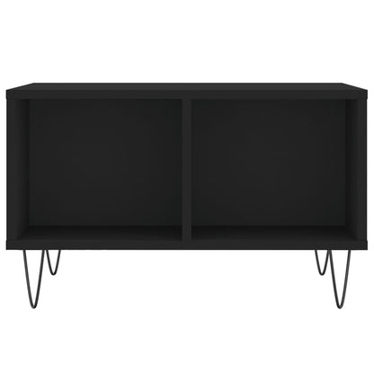 Tavolino da Salotto Nero 60x50x36,5 cm in Legno Multistrato