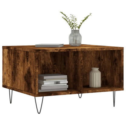 Tavolino da Salotto Rovere Fumo 60x50x36,5 cm Legno Multistrato