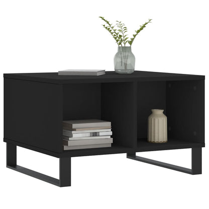 Tavolino da Salotto Nero 60x50x36,5 cm in Legno Multistrato