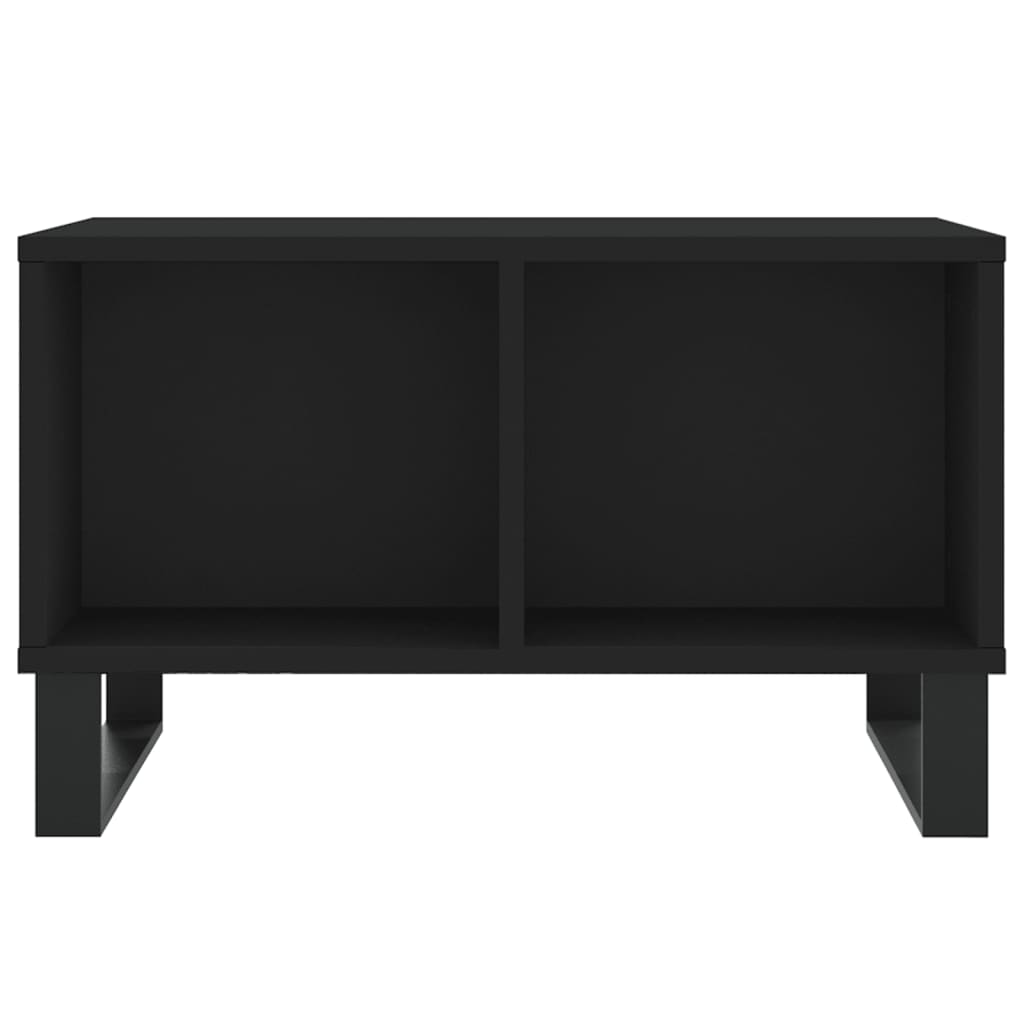 Tavolino da Salotto Nero 60x50x36,5 cm in Legno Multistrato