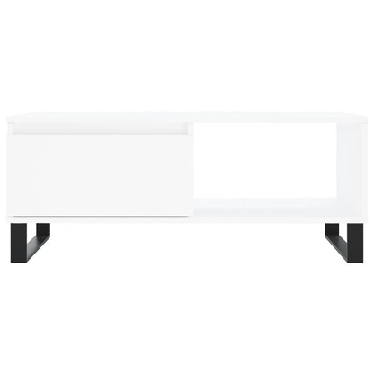 Tavolino da Salotto Bianco 90x50x36,5 cm in Legno Multistrato