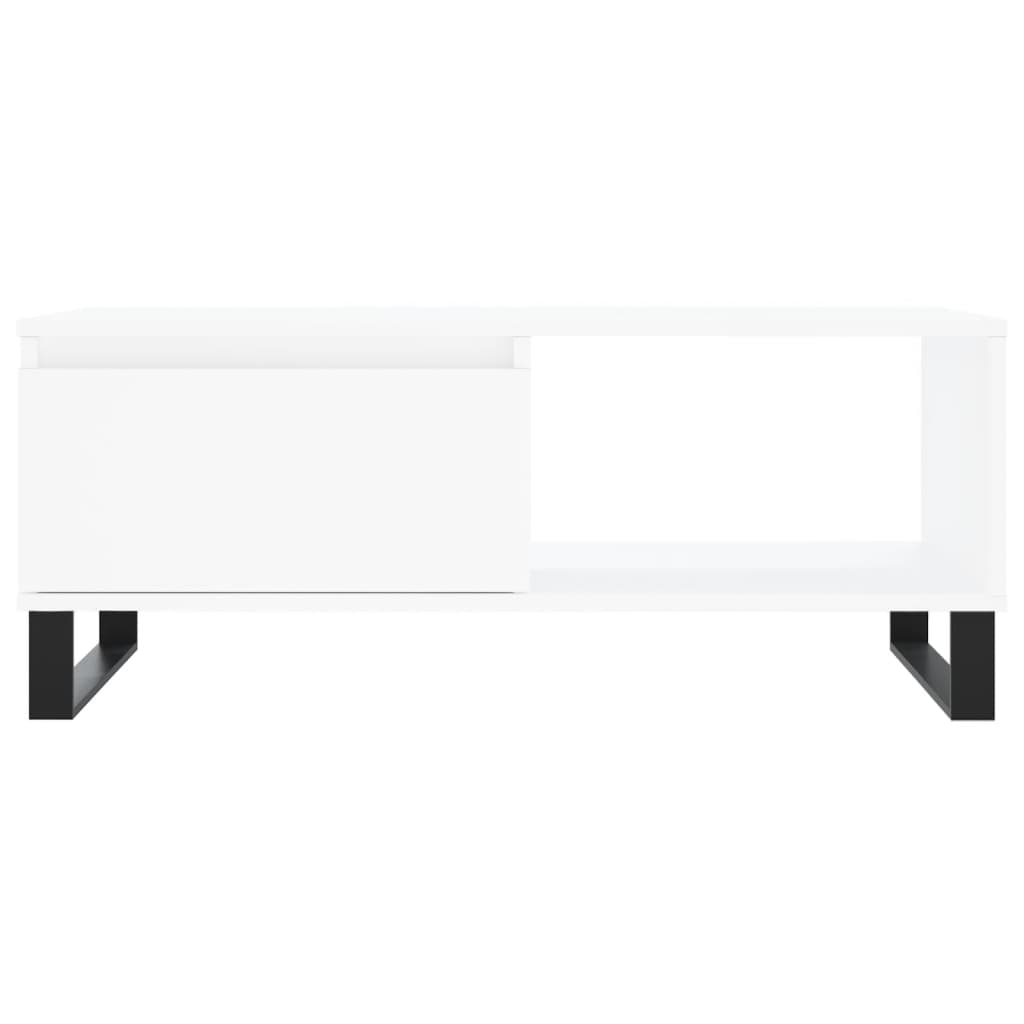 Tavolino da Salotto Bianco 90x50x36,5 cm in Legno Multistrato