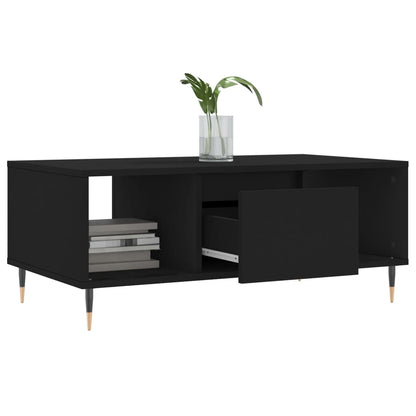 Tavolino da Salotto Nero 90x50x36,5 cm in Legno Multistrato