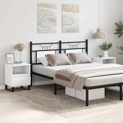 Comodini 2pz Bianchi 40x35x50 cm in Legno Multistrato