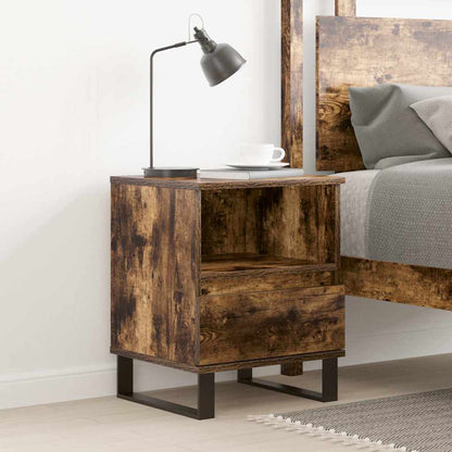 Comodino Rovere Fumo 40x35x50 cm in Legno Multistrato