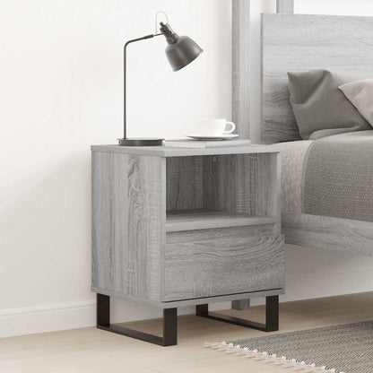 Comodino Grigio Sonoma 40x35x50 cm in Legno Multistrato