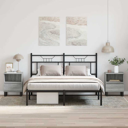 Comodini 2pz Grigio Sonoma 40x35x50 cm in Legno Multistrato