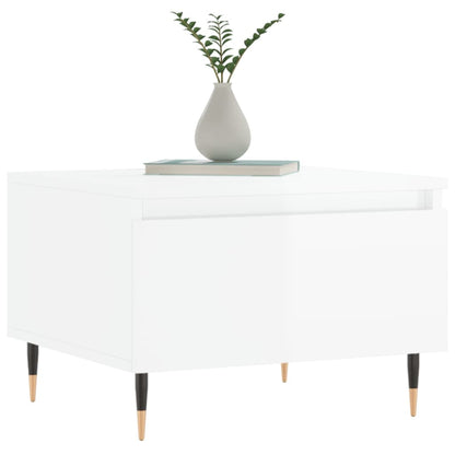 Tavolini Salotto 2pz Bianco Lucido 50x46x35cm Legno Multistrato
