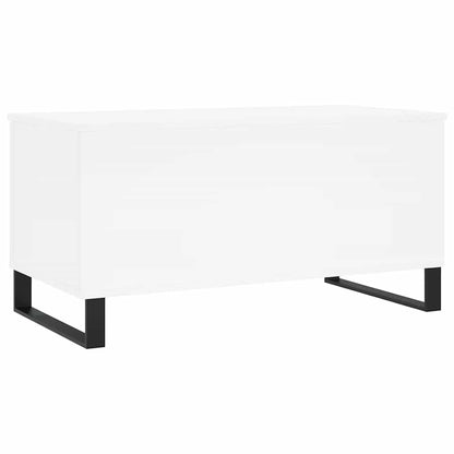 Tavolino da Salotto Bianco 90x44,5x45 cm in Legno Multistrato