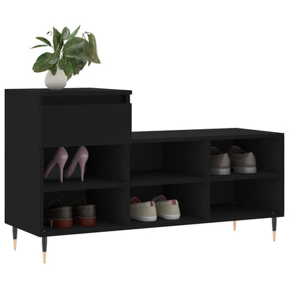 Scarpiera Nera 102x36x60 cm in Legno Multistrato