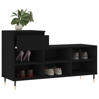 Scarpiera Nera 102x36x60 cm in Legno Multistrato