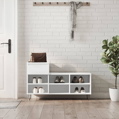 Scarpiera Bianca 102x36x60 cm in Legno Multistrato