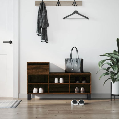Scarpiera Rovere Marrone 102x36x60 cm in Legno Multistrato