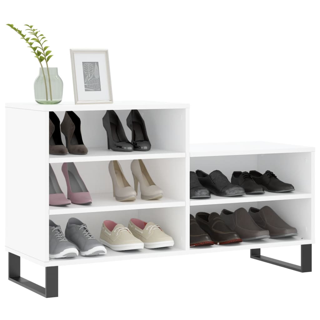 Scarpiera Bianca 102x36x60 cm in Legno Multistrato