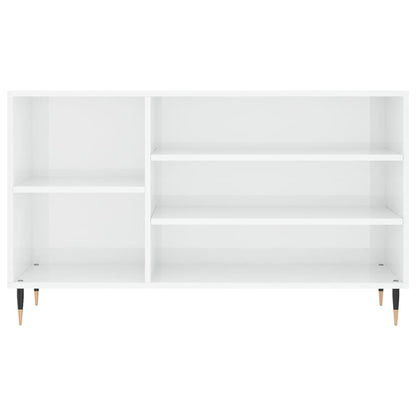 Scarpiera Bianco Lucido 102x36x60 cm in Legno Multistrato