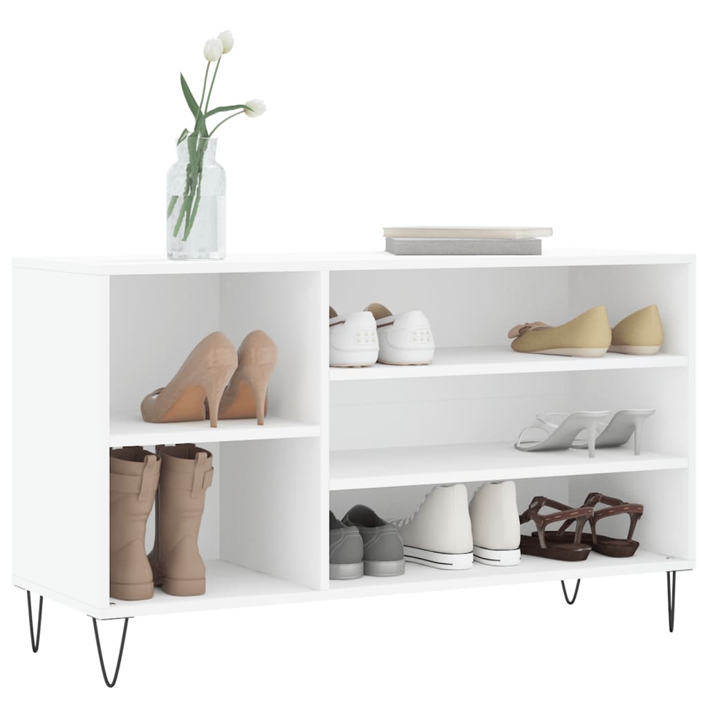 Scarpiera Bianca 102x36x60 cm in Legno Multistrato