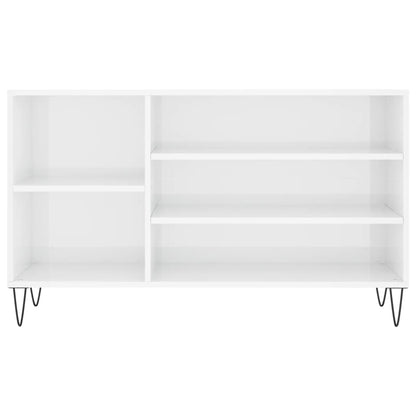 Scarpiera Bianco Lucido 102x36x60 cm in Legno Multistrato