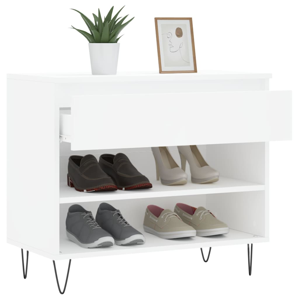Scarpiera Bianca 70x36x60 cm in Legno Multistrato