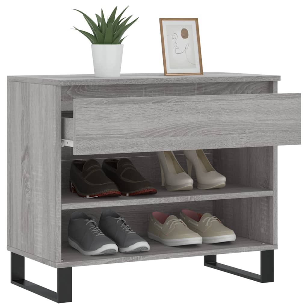 Scarpiera Grigio Sonoma 70x36x60 cm in Legno Multistrato