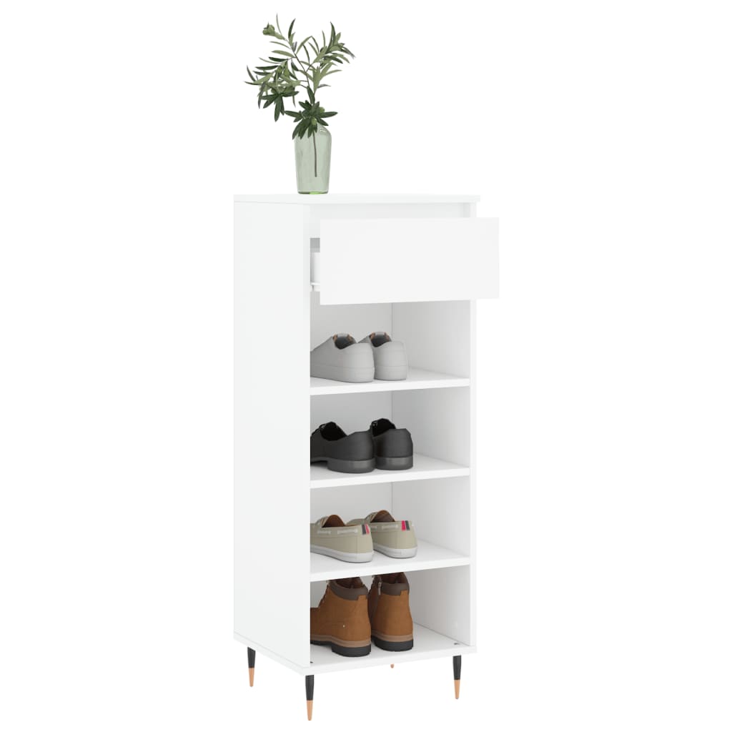 Scarpiera Bianca 40x36x105 cm in Legno Multistrato