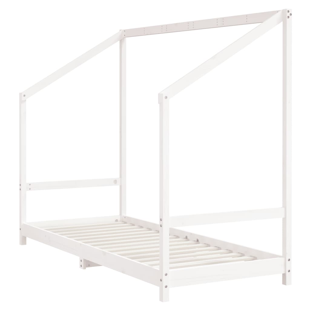 Giroletto per Bambini Bianco 80x200cm in Legno Massello di Pino