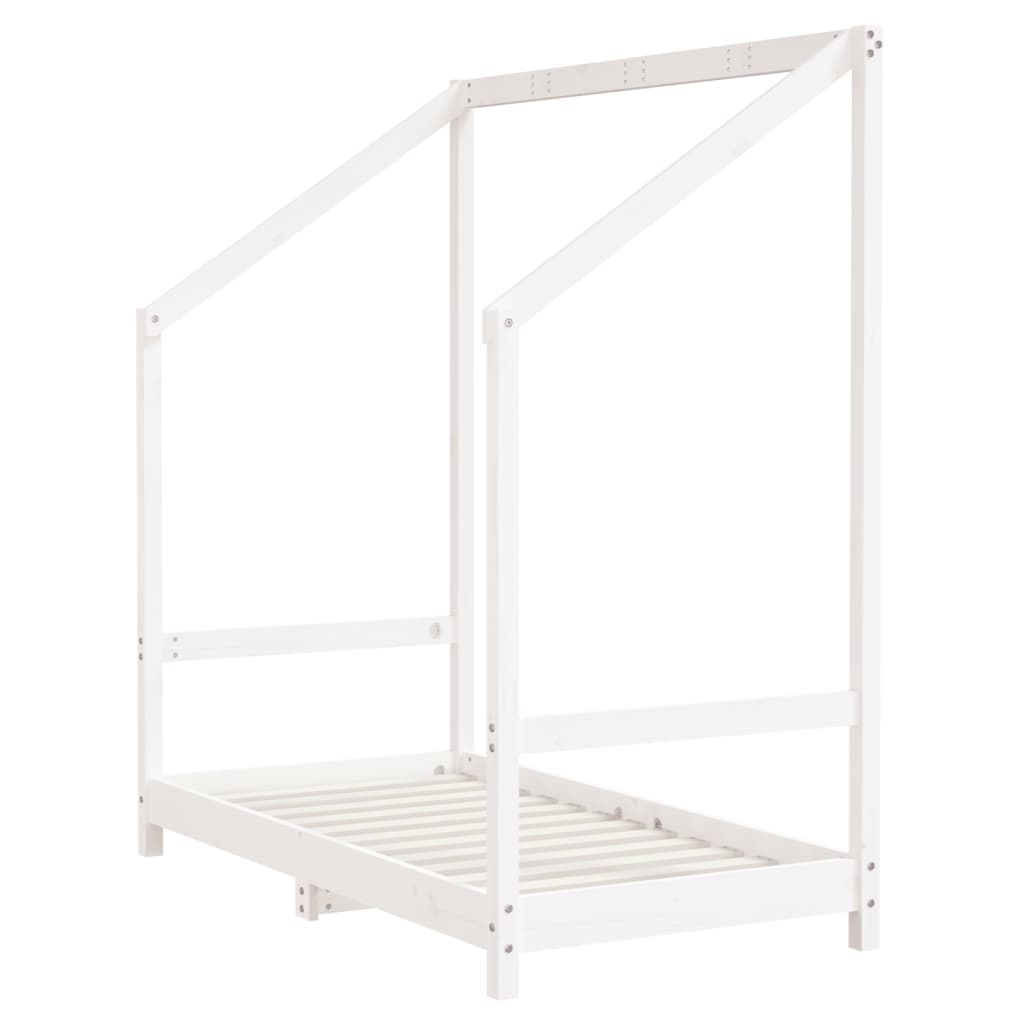 Giroletto per Bambini Bianco 70x140cm in Legno Massello di Pino