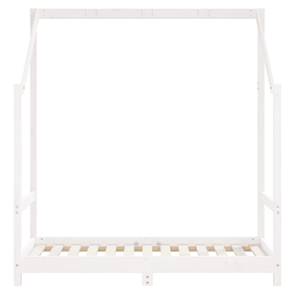 Giroletto per Bambini Bianco 70x140cm in Legno Massello di Pino