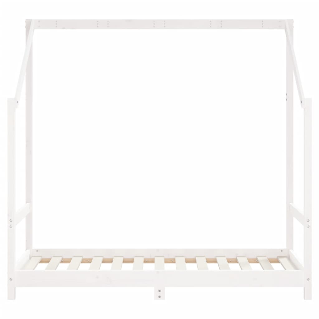 Giroletto per Bambini Bianco 80x160cm in Legno Massello di Pino