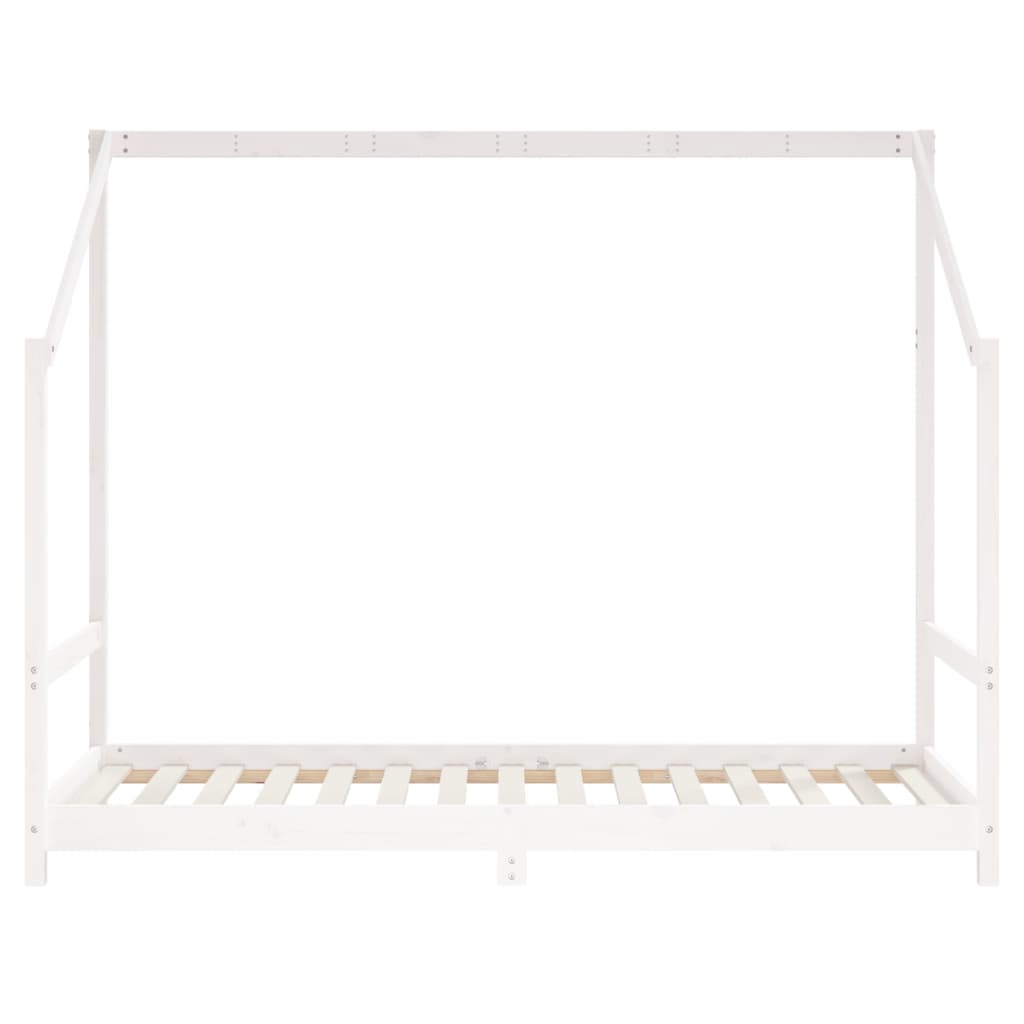 Giroletto per Bambini Bianco 90x190cm in Legno Massello di Pino
