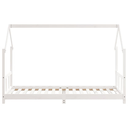 Giroletto per Bambini Bianco 90x200cm in Legno Massello di Pino