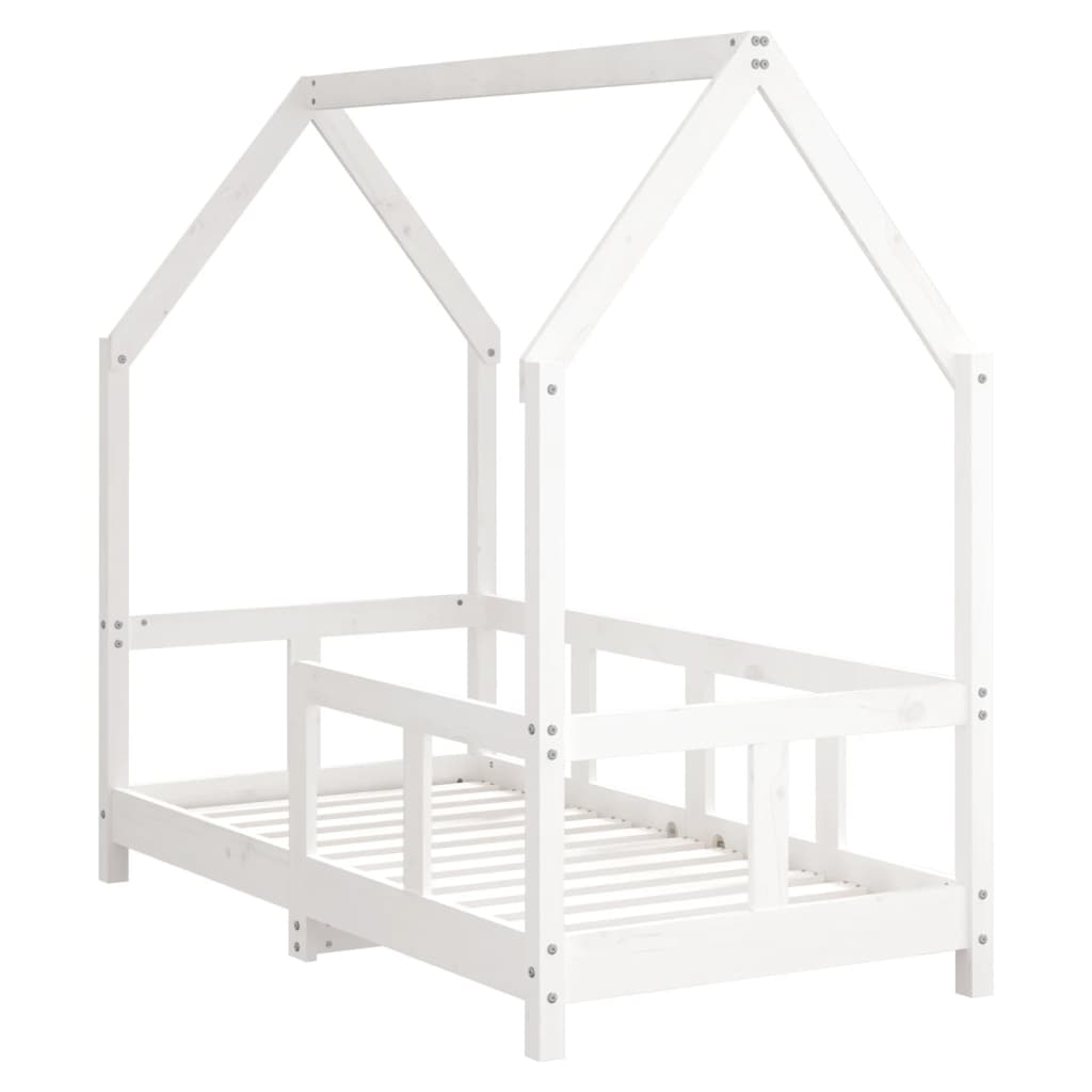 Giroletto per Bambini Bianco 70x140cm in Legno Massello di Pino