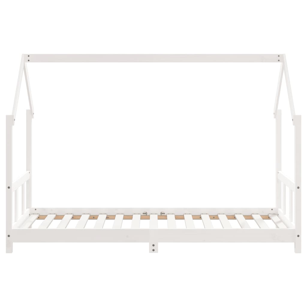 Giroletto per Bambini Bianco 90x190cm in Legno Massello di Pino