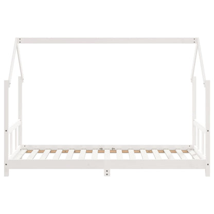 Giroletto per Bambini Bianco 90x190cm in Legno Massello di Pino