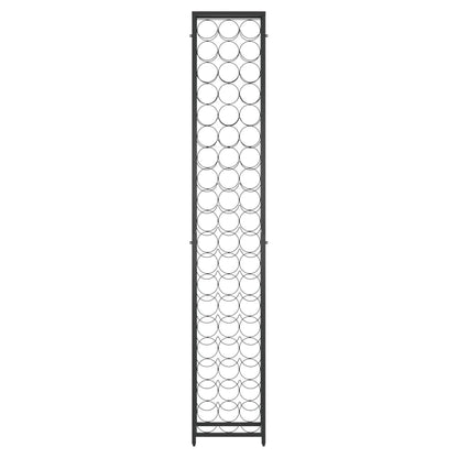Portavini da 57 Bottiglie Nero 34x18x200cm in Ferro Battuto