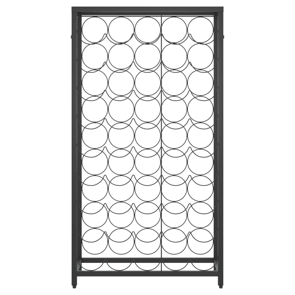 Portavini da 45 Bottiglie Nero 54x18x100cm in Ferro Battuto