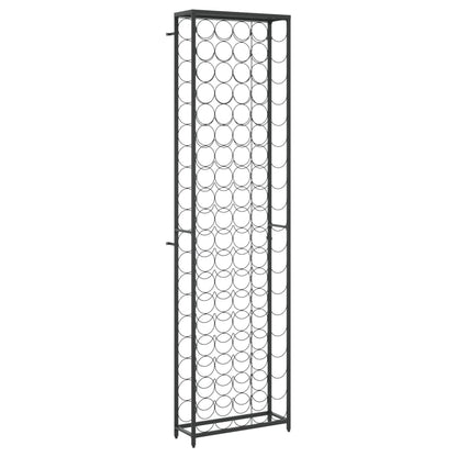 Portavini da 95 Bottiglie Nero 54x18x200cm in Ferro Battuto