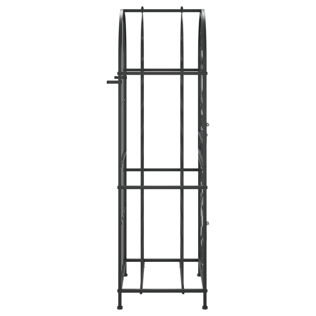 Portavini da 41 Bottiglie Nero 45x36x120cm in Ferro Battuto