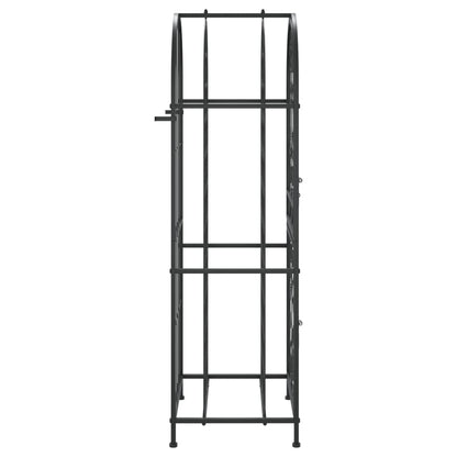 Portavini da 41 Bottiglie Nero 45x36x120cm in Ferro Battuto