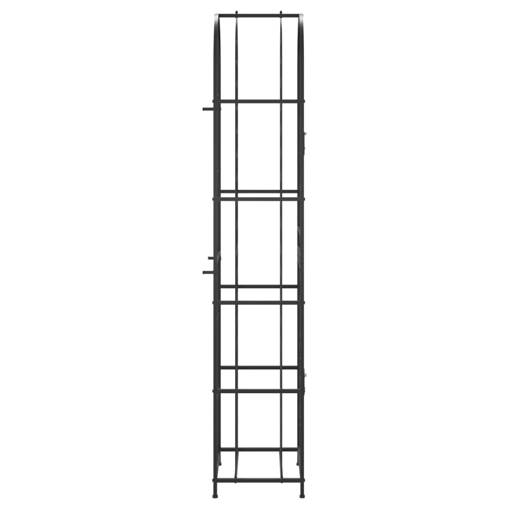 Portavini da 73 Bottiglie Nero 45x36x200cm in Ferro Battuto