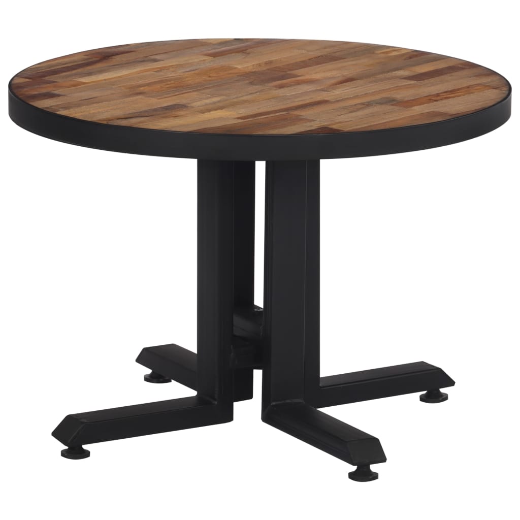 Tavolino da Salotto Rotondo Ã˜55x40cm Massello Teak di Recupero