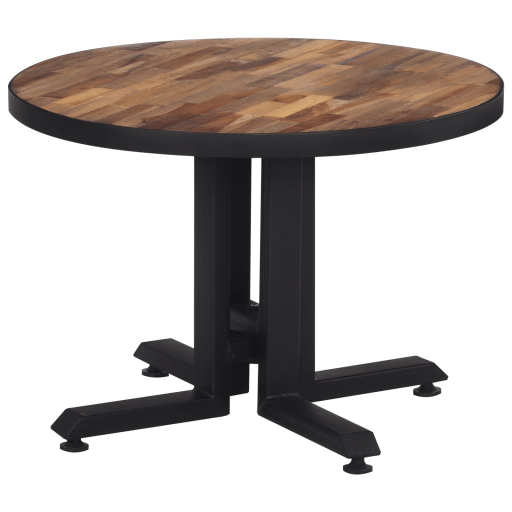 Tavolino da Salotto Rotondo Ã˜55x40cm Massello Teak di Recupero