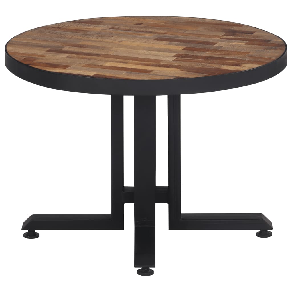 Tavolino da Salotto Rotondo Ã˜55x40cm Massello Teak di Recupero