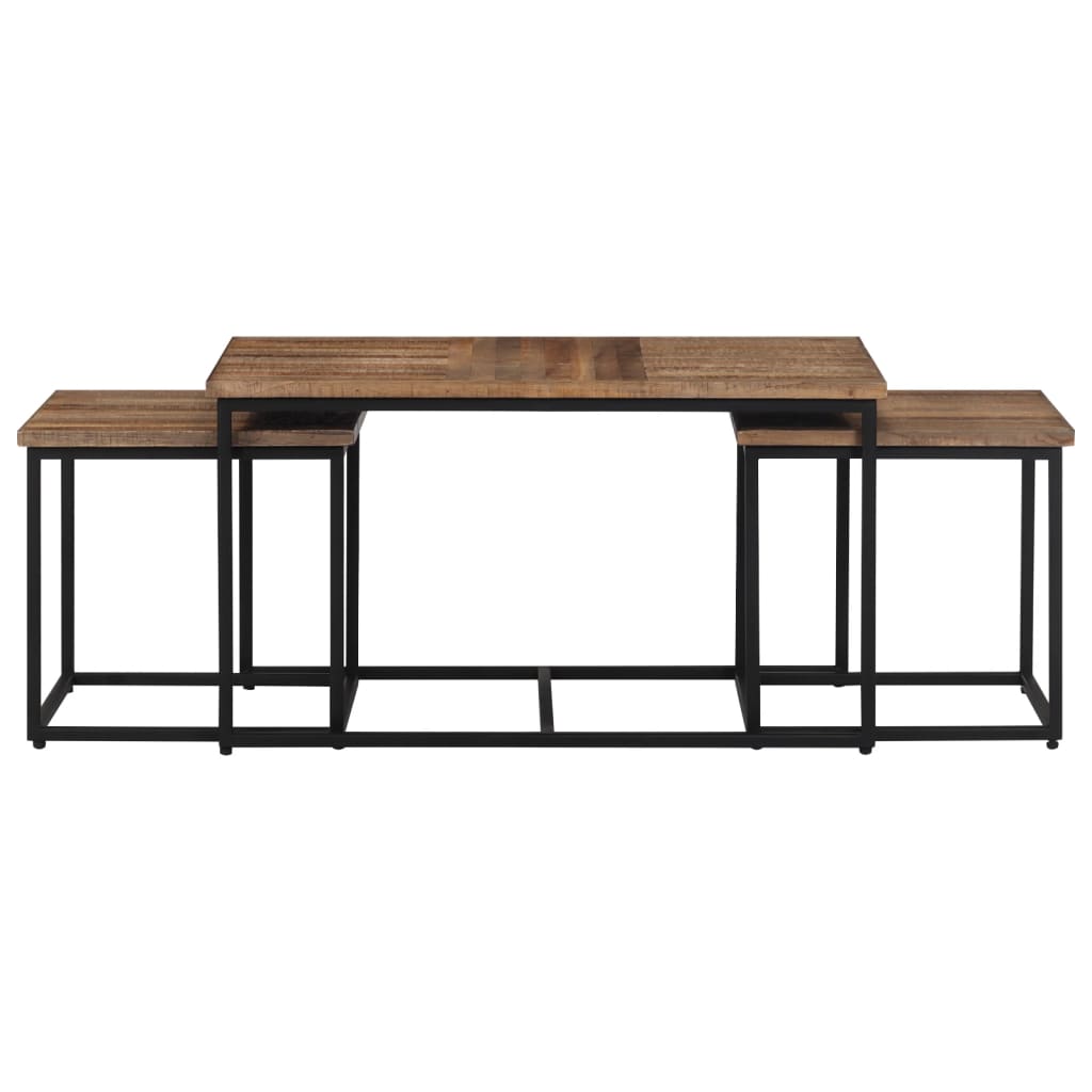 Tavolini a Incastro 3 pz in Legno Massello di Teak