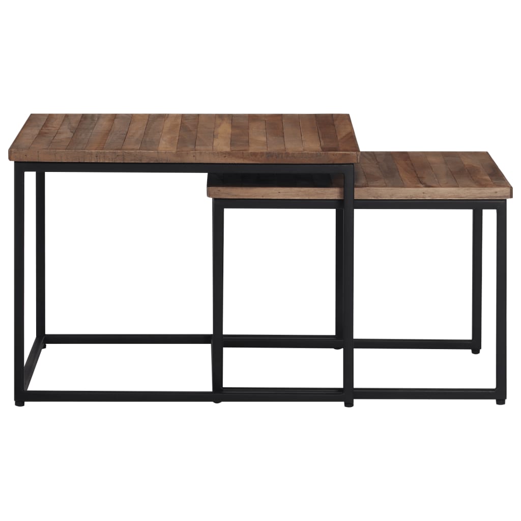 Tavolini a Incastro 2 pz in Legno Massello di Teak