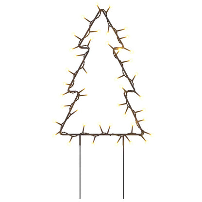 Decorazioni Luminose Natalizie Picchetti 3pz Albero 50LED 30cm