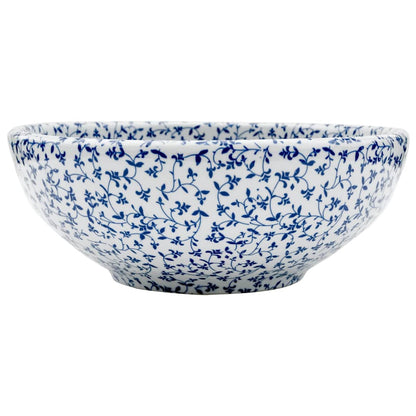 Lavabo da Appoggio Bianco e Blu Rotondo ?41x14 cm Ceramica