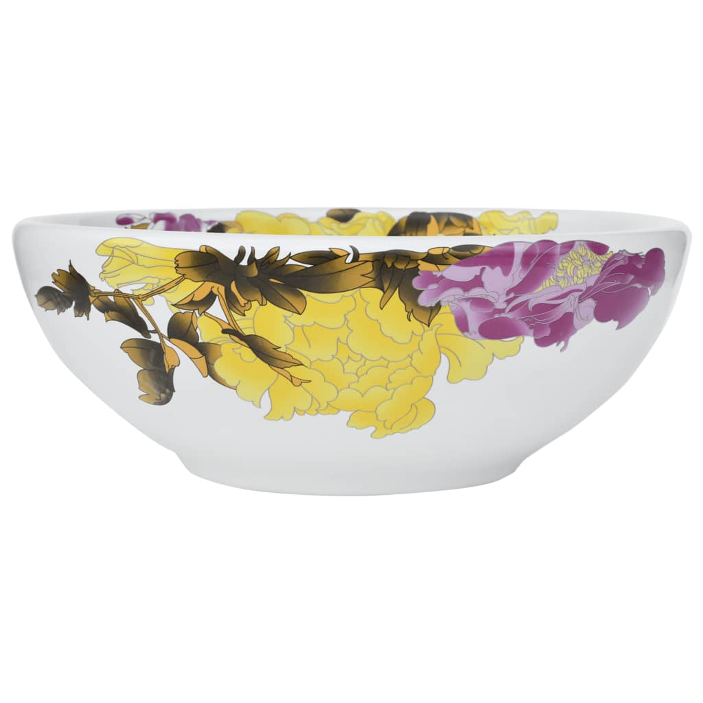 Lavabo da Appoggio Multicolore Rotondo ?41x14 cm Ceramica