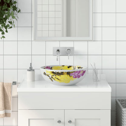 Lavabo da Appoggio Multicolore Rotondo ?41x14 cm Ceramica