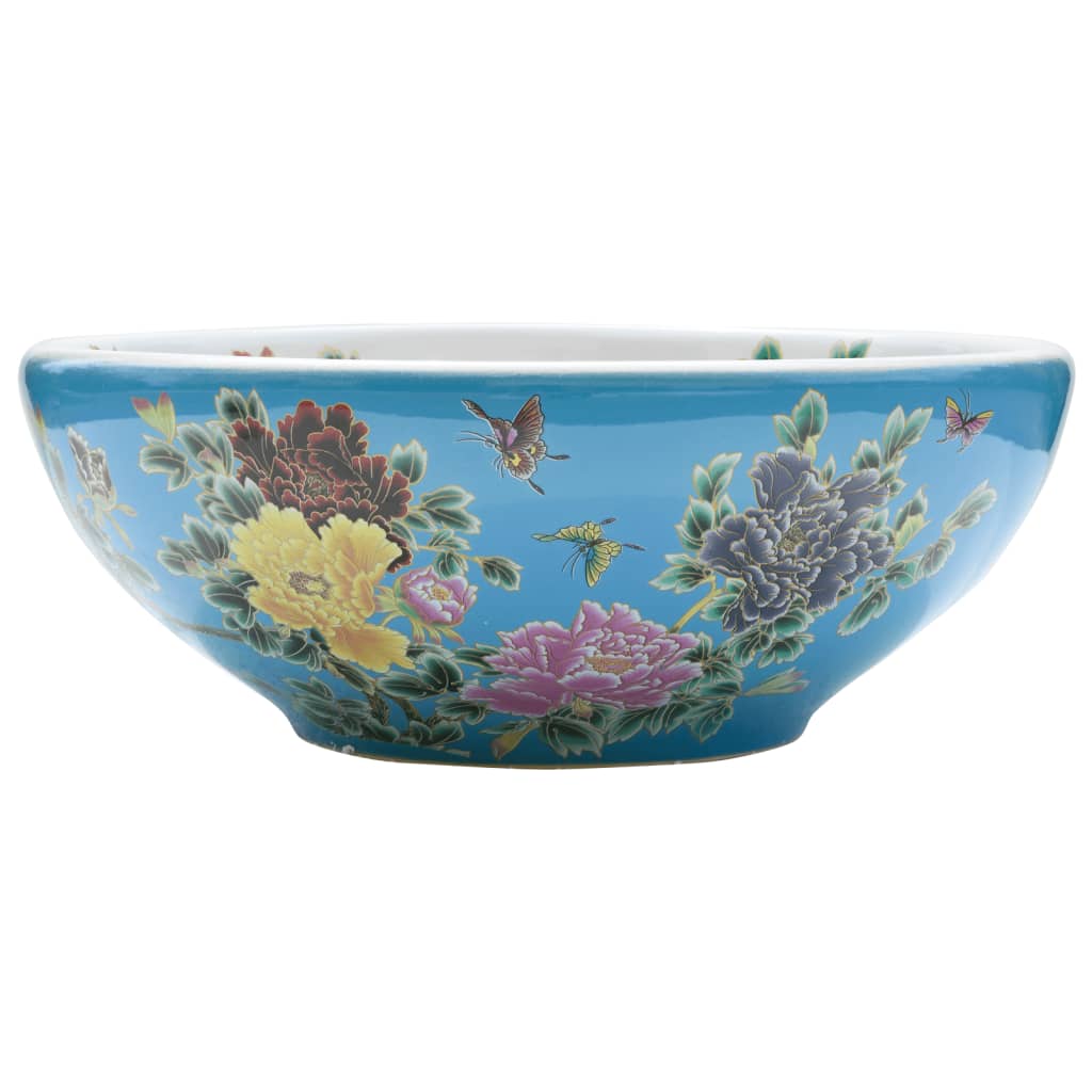 Lavabo da Appoggio Multicolore Rotondo ?41x14 cm Ceramica
