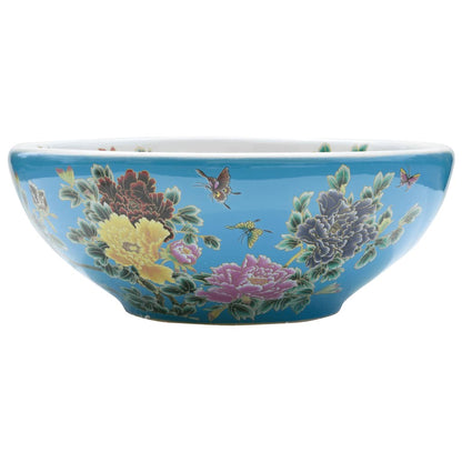 Lavabo da Appoggio Multicolore Rotondo ?41x14 cm Ceramica
